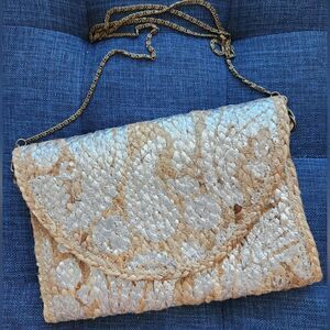 America & Beyond Boho-Mia Paisley Jute Crossbody Bag